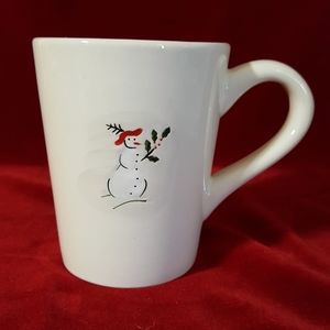 Williams-Sonoma Snowman Holly Christmas mug